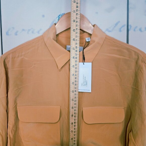 NWT Equipment Shirt Size Medium Caribou 100% Silk Long Sleeve Button Up *SAMPLE* - Picture 7 of 8